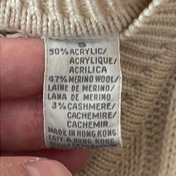 Vintage Liz Claiborne Cream Button Down Knit Cardigan Sweater Size Small - Picture 4 of 6